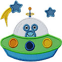 UFO Spaceship Applique Design