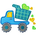 Valentine Dump Truck Applique Design