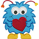 Valentine Monster Applique Design