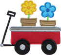 Wagon Flowers Applique Design
