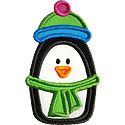 Warm Penguin Applique Design