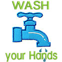 Wash Your Hands Applique Design