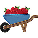 Wheelbarrow Apples Applique Design