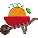 Wheelbarrow Pumpkin Applique Design