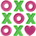 XO Kisses Hugs Applique Design