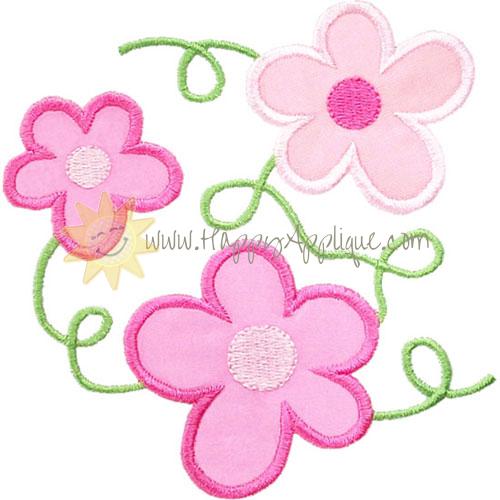 Flower Vines Applique Design