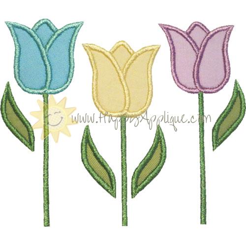 Three Tulips Applique Design