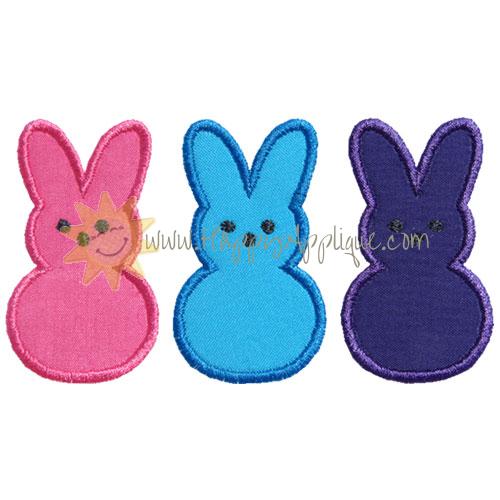 Three Bunnies Applique Design