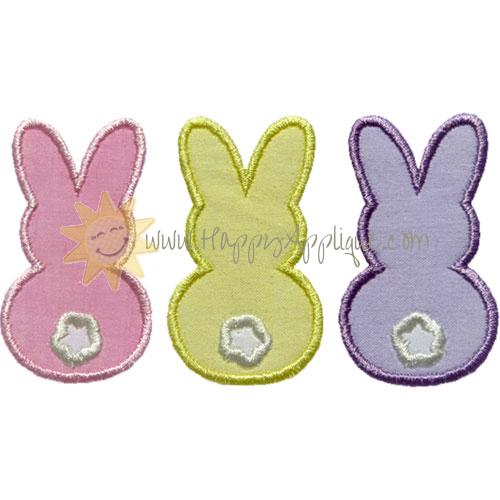 Three Bunny Tails Applique Design