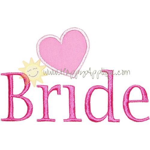 Bride Lettering Applique Design