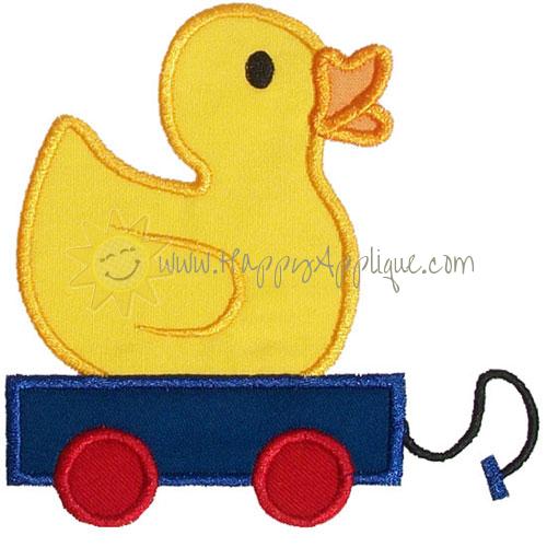 Duck Pull Toy Applique Design