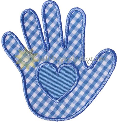 Heart Handprint Applique Design