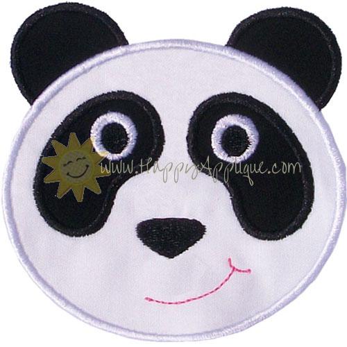 Panda Bear Face Applique Design