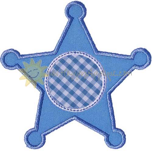 Sheriff Badge Applique Design