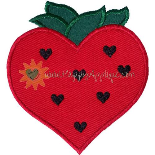 Strawberry Heart Applique Design