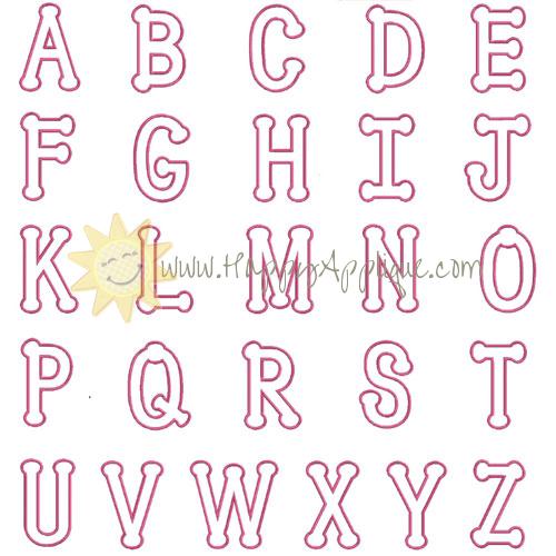 Dot Alphabet Font Applique Design
