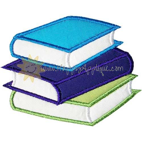 Book Pile Applique Design
