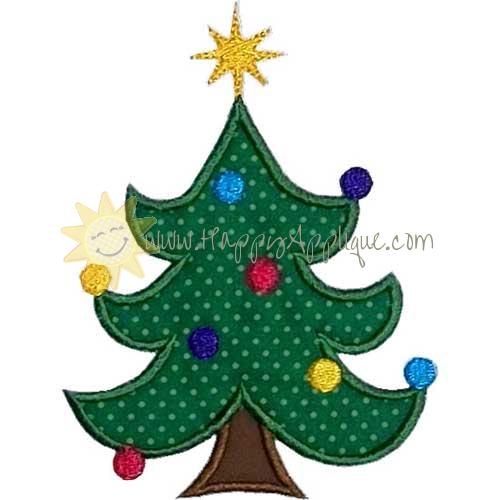 Curly Christmas Tree Applique Design