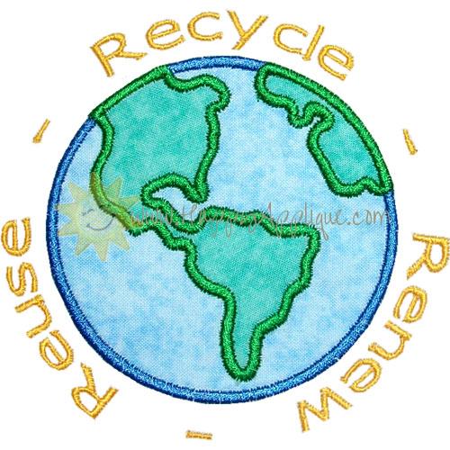 Reuse Recycle Renew Applique Design