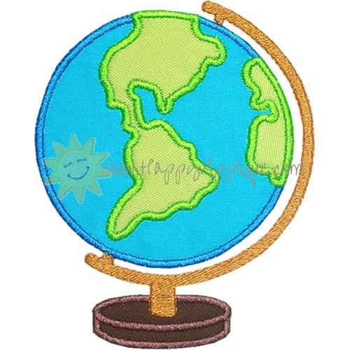 School Globe Applique Design