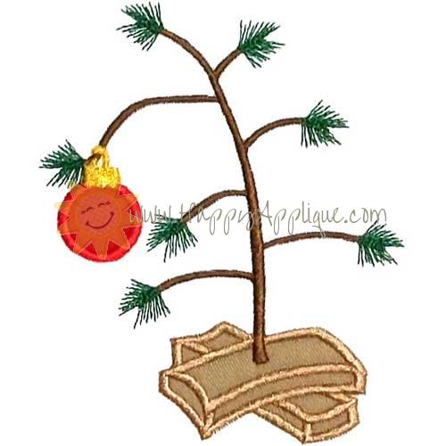 Sparse Christmas Tree Applique Design