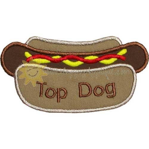 Top Hotdog Applique Design