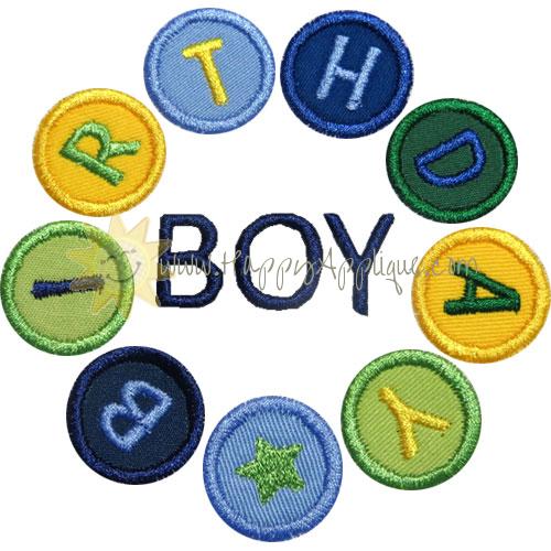 Birthday Boy Circle Applique Design