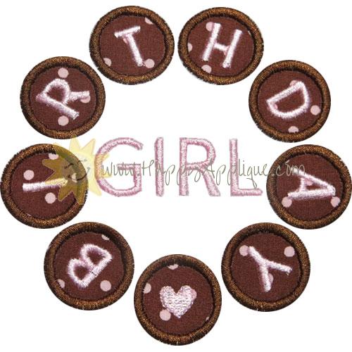Birthday Girl Circle Applique Design