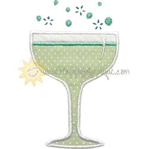 Champagne Glass Applique Design