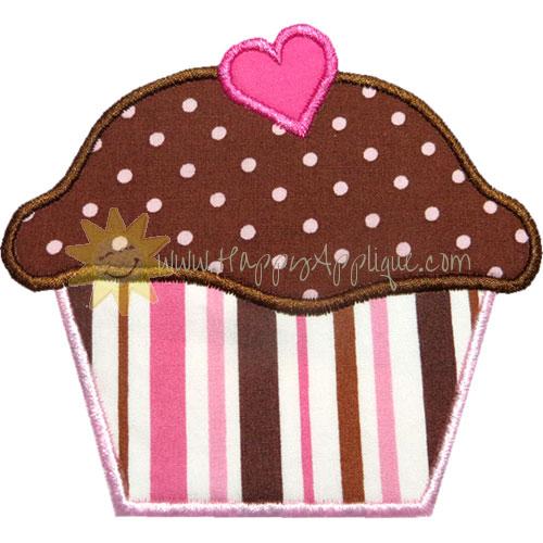 Cupcake Heart Applique Design