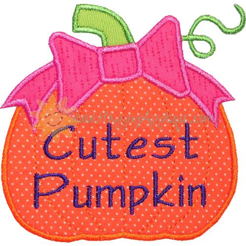 Cutest Pumpkin Bow Applique Design