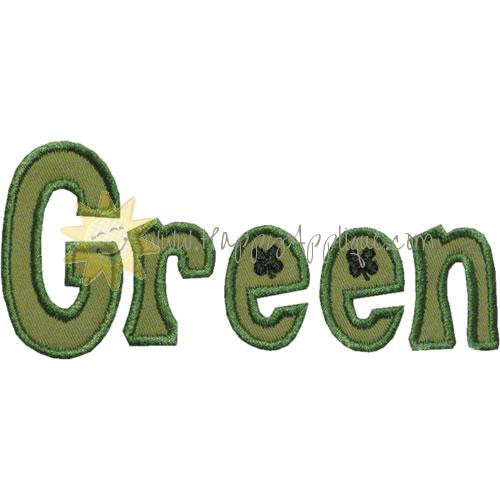 Green Lettering Applique Design