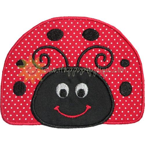 Happy Ladybug Applique Design