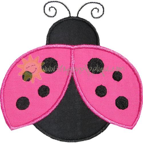 Flying Ladybug Applique Design