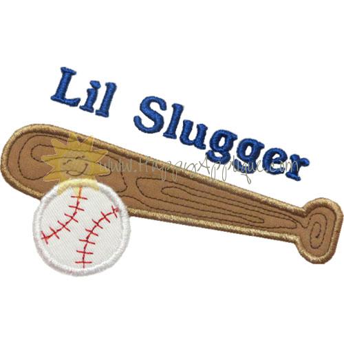 Lil Slugger Bat Ball Applique Design