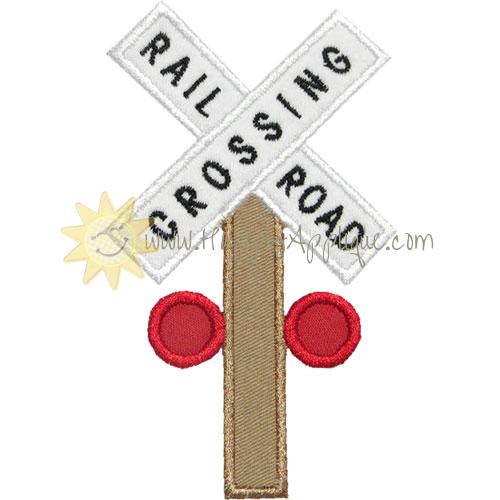 Railroad Crossing Post Applique Design