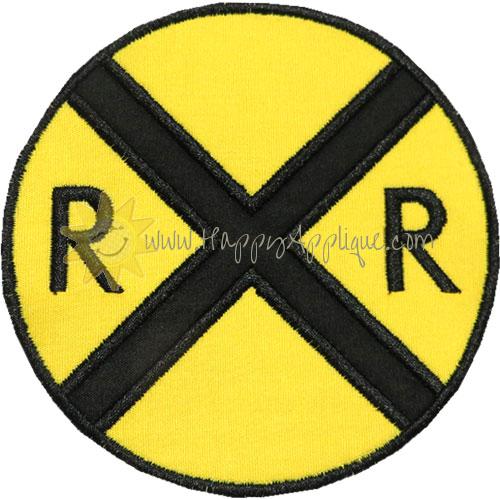 Railroad Crossing Sign Applique Design