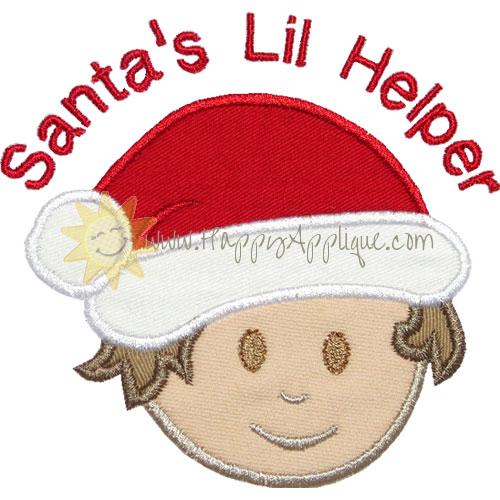 Santas Lil Helper Boy Applique Design