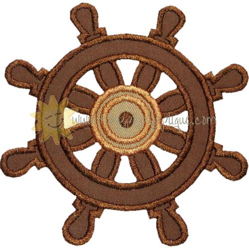 Ship Helm Wheel Applique Design