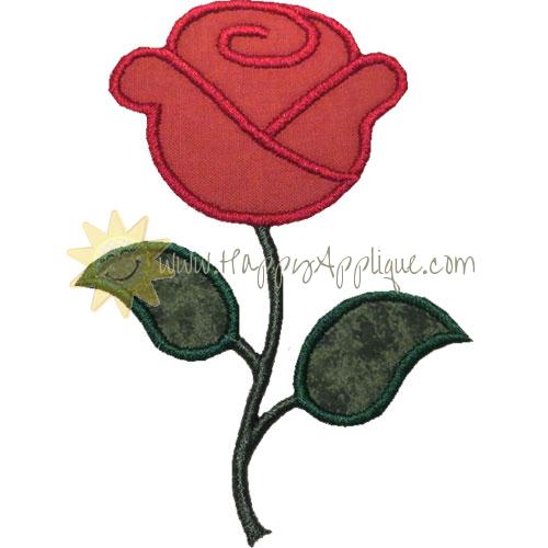 Single Rose Applique Design