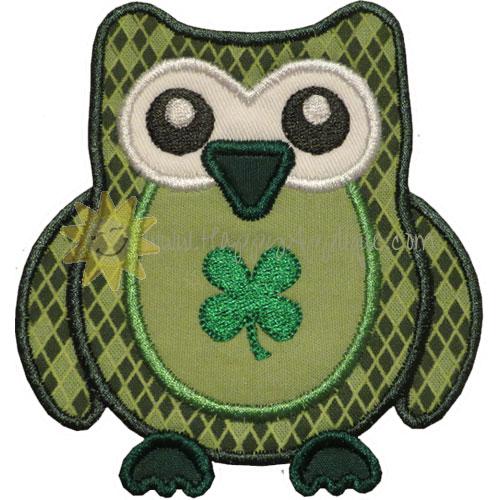 St. Patricks Day Owl Applique Design