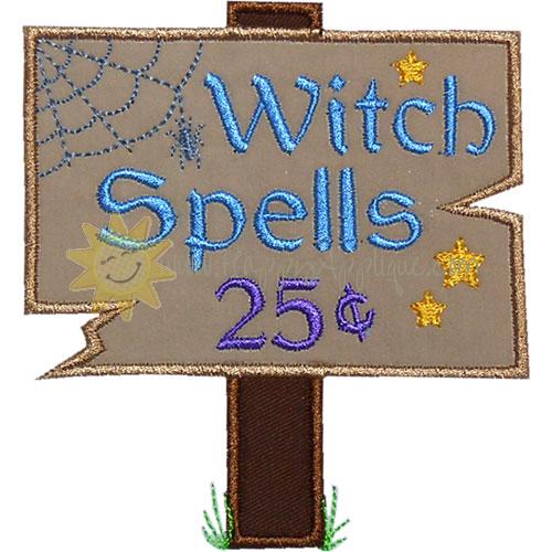 Witch Spells Applique Design
