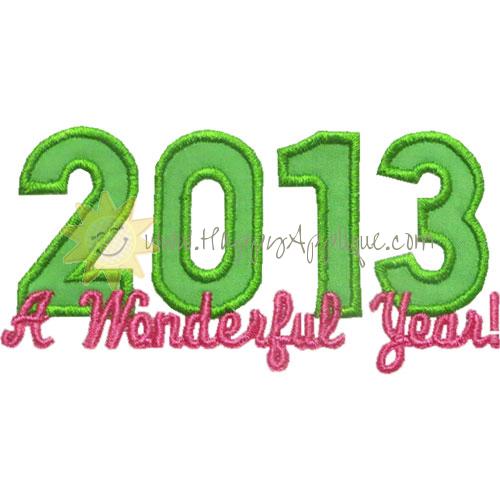 Wonderful Year 2013 Applique Design
