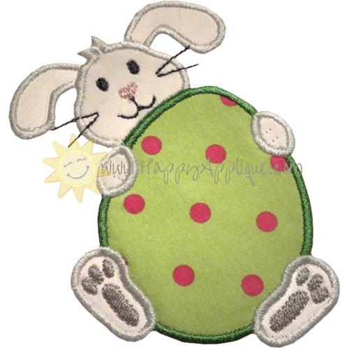 Bunny Holding Egg Applique Design