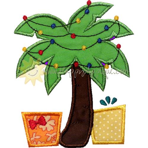 Christmas Palm Tree Applique Design