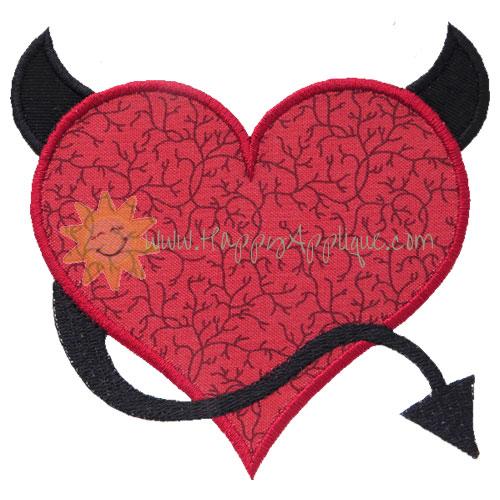 Devil Heart Applique Design