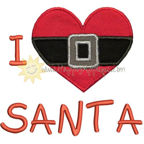 I Heart Santa Applique Design