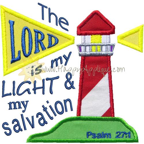 Lighthouse Psalm 27 Applique Design