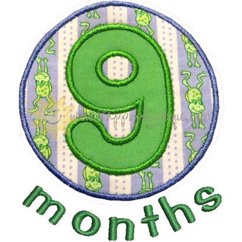 Nine Month Circle Applique Design