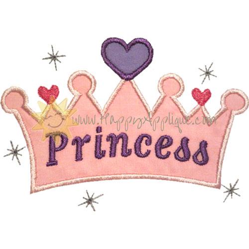 Princess Crown Applique Design